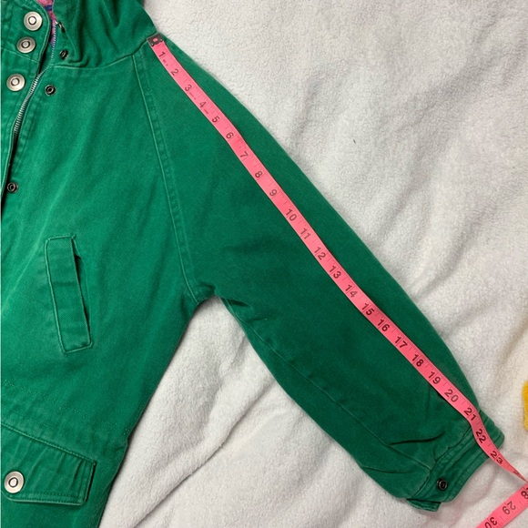 Vintage Casual Club Green 100% Cotton Drawstring Waist Lined Coat size 12 - Picture 2 of 14